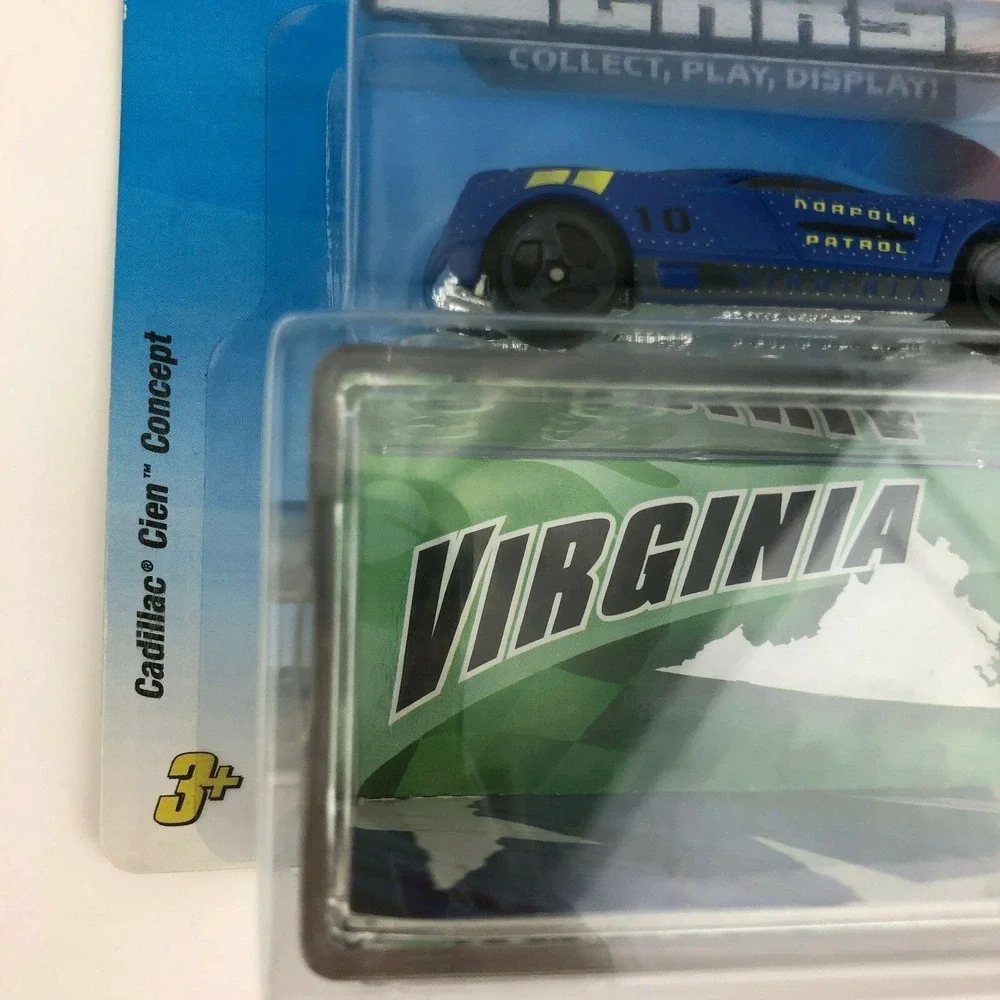 Hot‎ Wheels Connect Cars VIRGINIA Cadillac Cien Concept Car Blue Die Cast 1/64